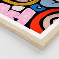 Plakat w ramie 50x70 - Kolory Komiksu - abstrakcyjne formy, komiksowy styl - rama drewno
