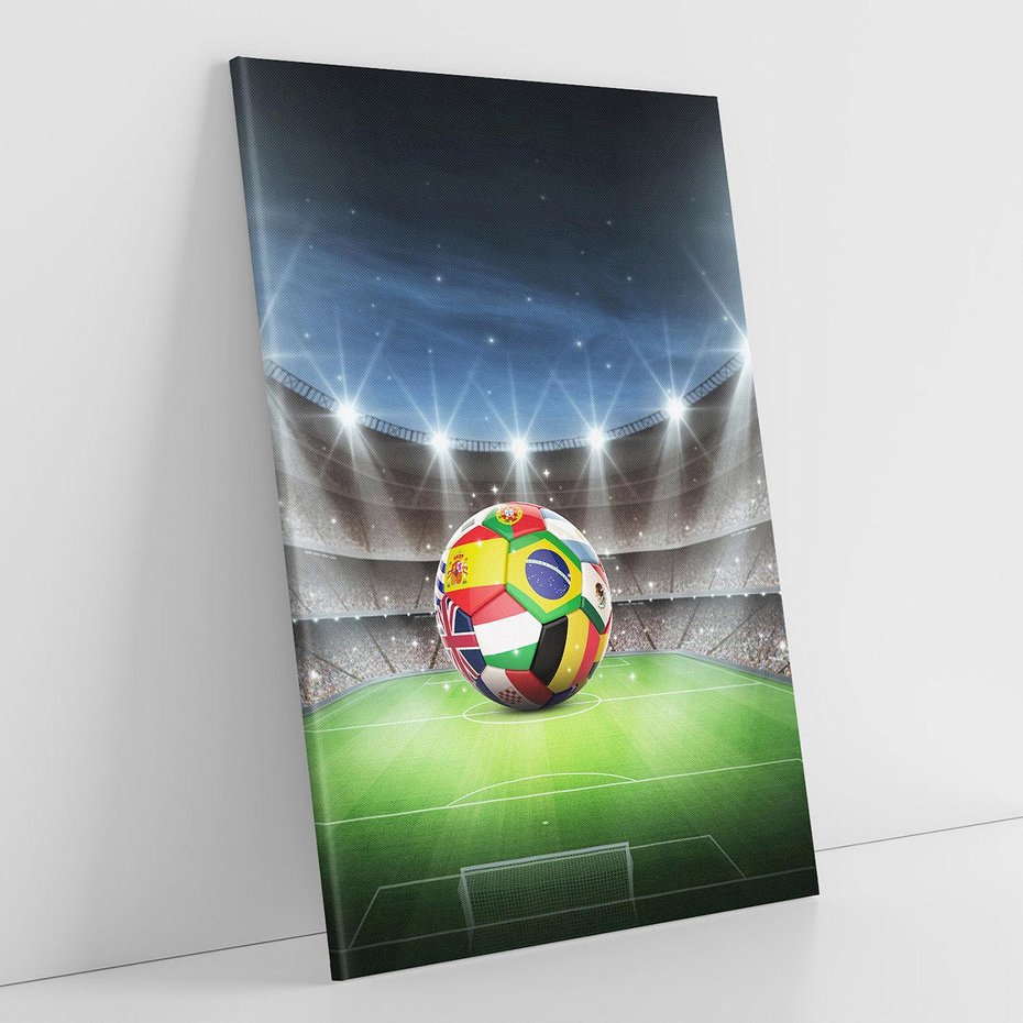 Obraz na płótnie 70x100 - Piłka nożna na stadionie: Pasja sportu - stadion, piłka