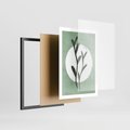 Plakat w ramie 50x70 - Kształty Zielonego Ukojenia - zielony plakat, roślinne motywy - rama czarna