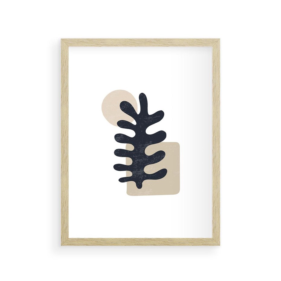 Plakat w ramie 30x40 - Opowieść Przenikających Energii - inspiracja mattise, abstrakcja - rama drewno