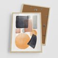 Plakat w ramie 50x70 - Geometria w Abstrakcji - abstrakcja, proste formy - rama drewno