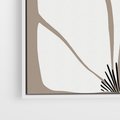 Obraz w ramie 80x120 - Ekspresyjne Kontury - abstrakcyjny kwiat, beże i brązy - rama biała