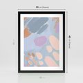 Plakat w ramie 30x40 - Migocące Pastelowe Spektrum - abstrakcyjne akwarelowe plamy, pastele - rama czarna