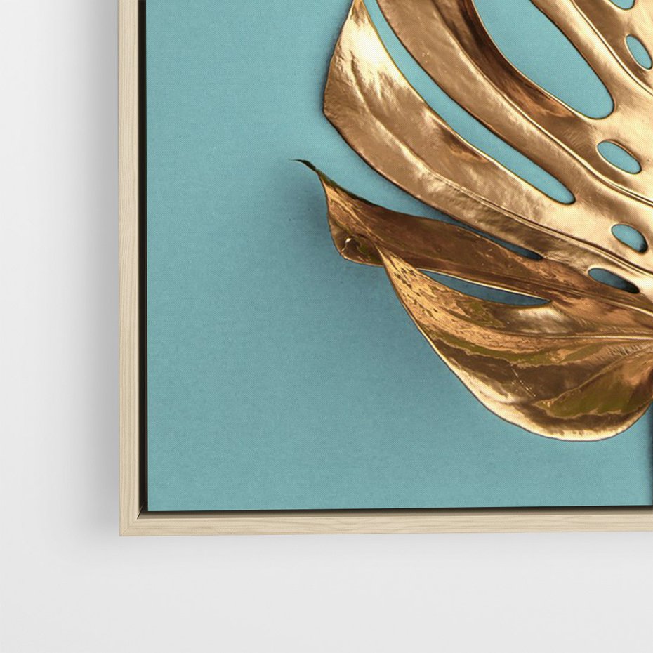 Obraz w ramie 80x120 - Piękno Natury - złote, liście - rama drewno