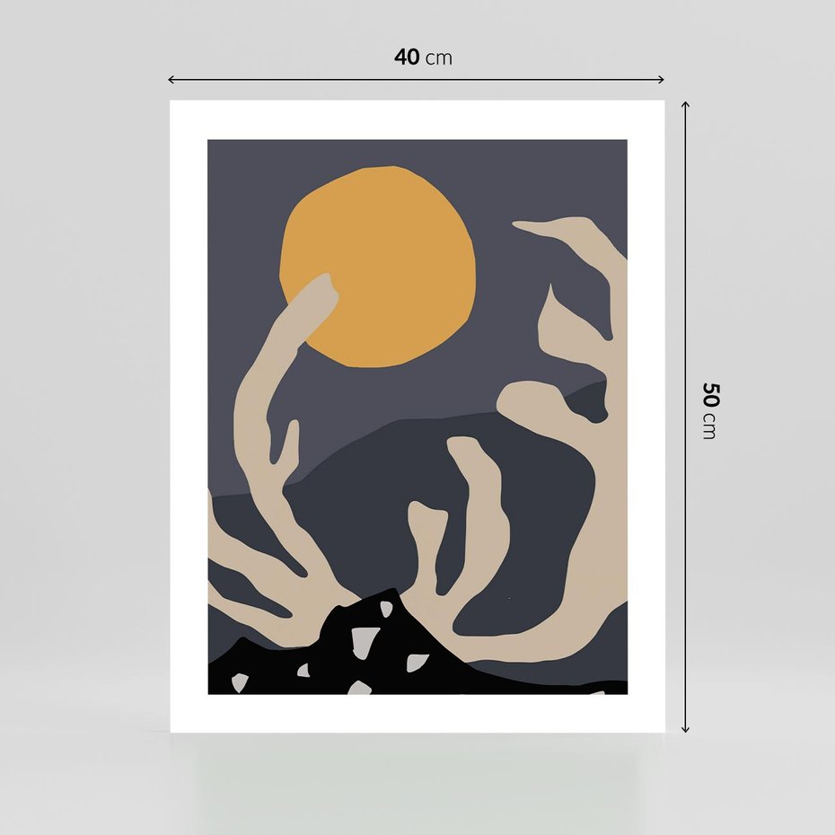 Plakat bez ramy 40x50 - Tajemniczy Księżyc - nowoczesna sztuka, plakat