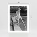 Plakat bez ramy 30x40 - Retro Basen - retro zdjęcie, czarno białe