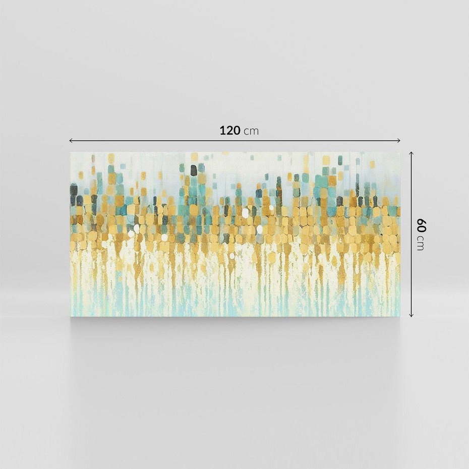 Obraz na płótnie 120x60 - Turkusowa Harmonia - abstrakcja, geometryczne plamki