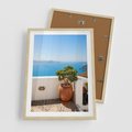 Plakat w ramie 50x70 - Santorini - oaza greckiej wyspy - Santorini, grecka - rama drewno