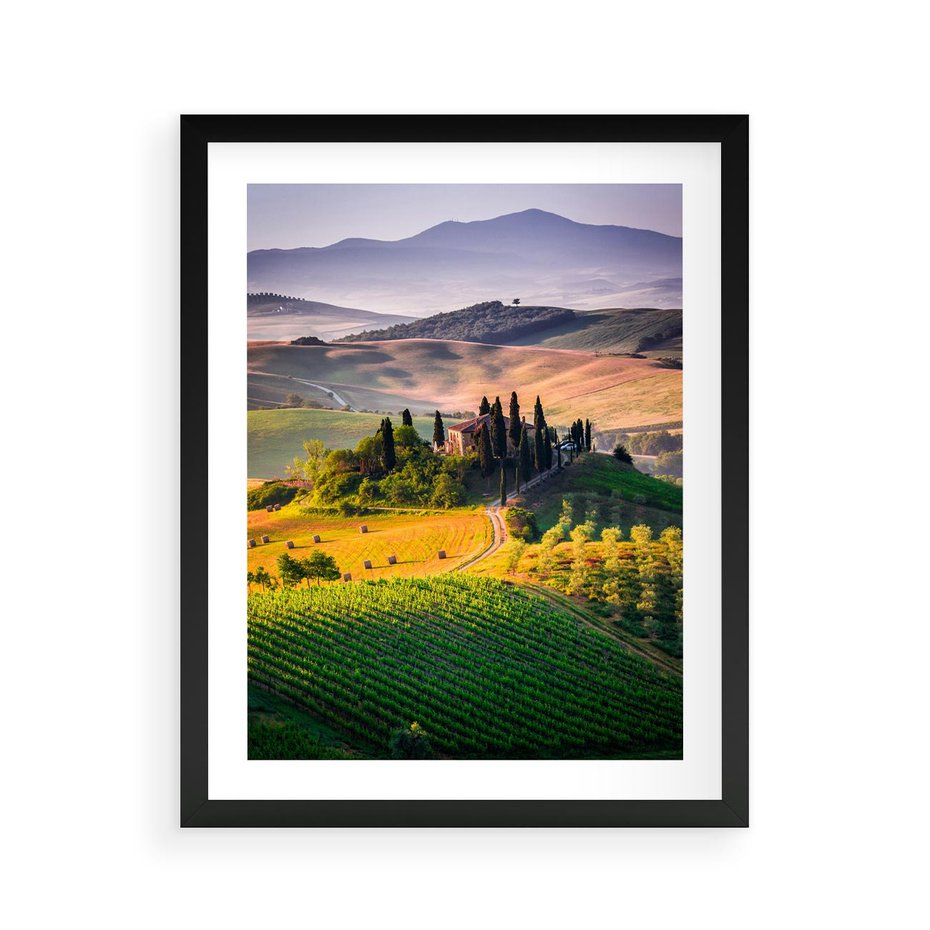 Plakat w ramie 40x50 - Pejzaż w perspektywie - pejzaż, perspektywa - rama czarna