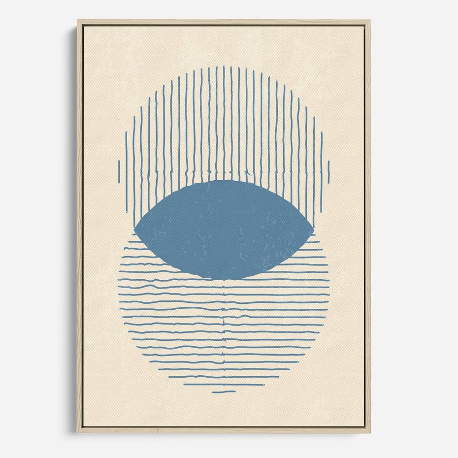 Obraz w ramie 50x70 - Wnętrza Refleksji - geometryczne kształty, koła - rama drewno