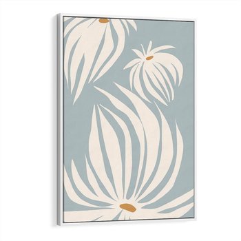 Obraz w ramie 70x100 - Kwiatowe Kształty - kwiaty, nowoczesne i minimalistyczne - rama biała