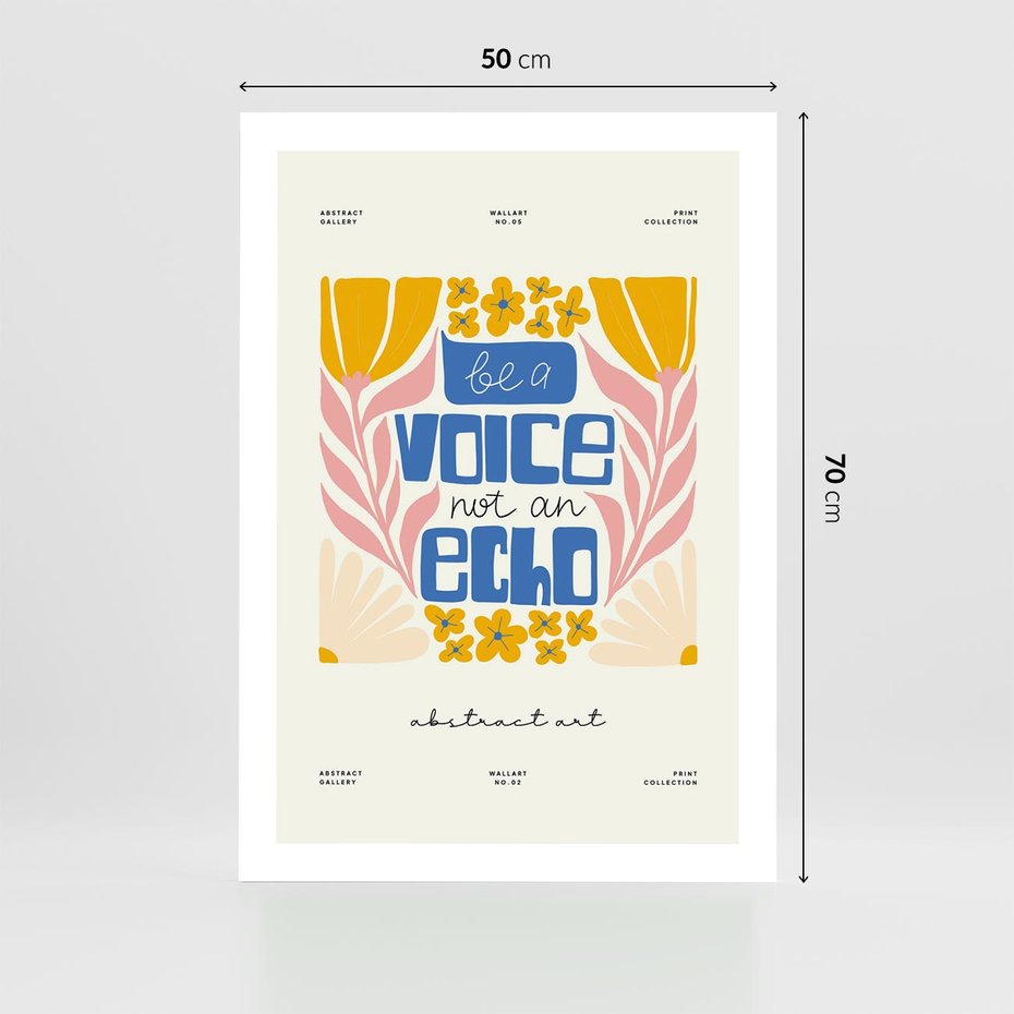 Plakat bez ramy 50x70 - Złote Impulsy - typografia, kwiaty