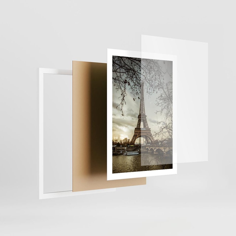 Plakat w ramie 50x70 - Uroczystość w Paryżu - Paryż, wieża - rama biała