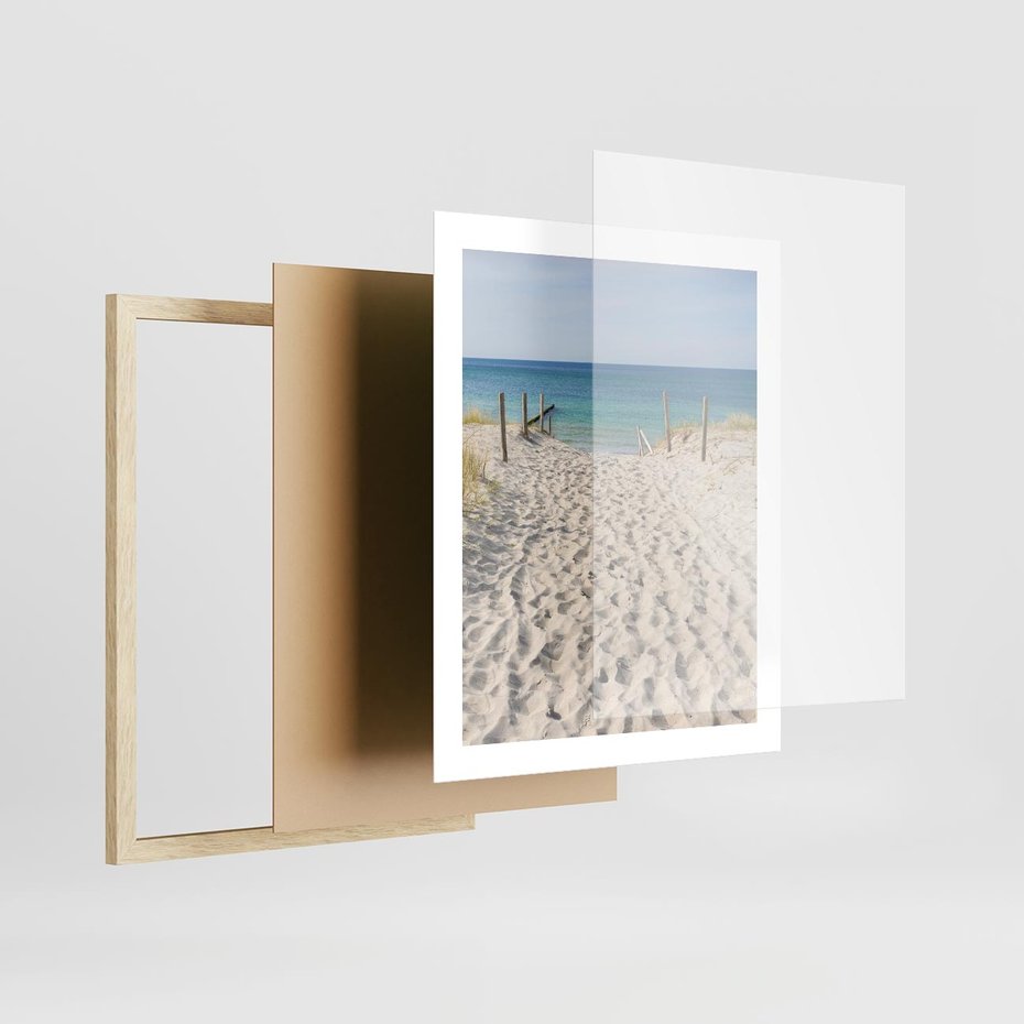 Plakat w ramie 40x50 - Harmonia plażowego morza - plaża, morze - rama drewno