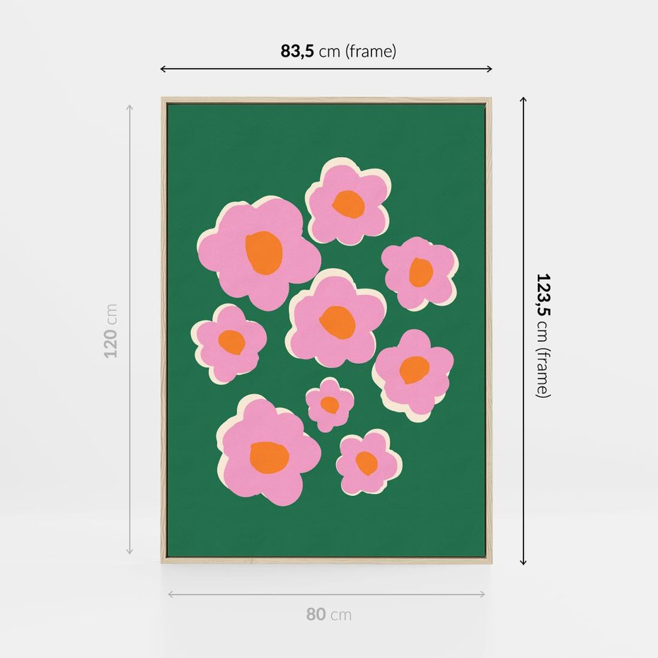 Obraz w ramie 80x120 - Przenikające Refleksje - abstrakcyjny plakat, boho styl - rama drewno