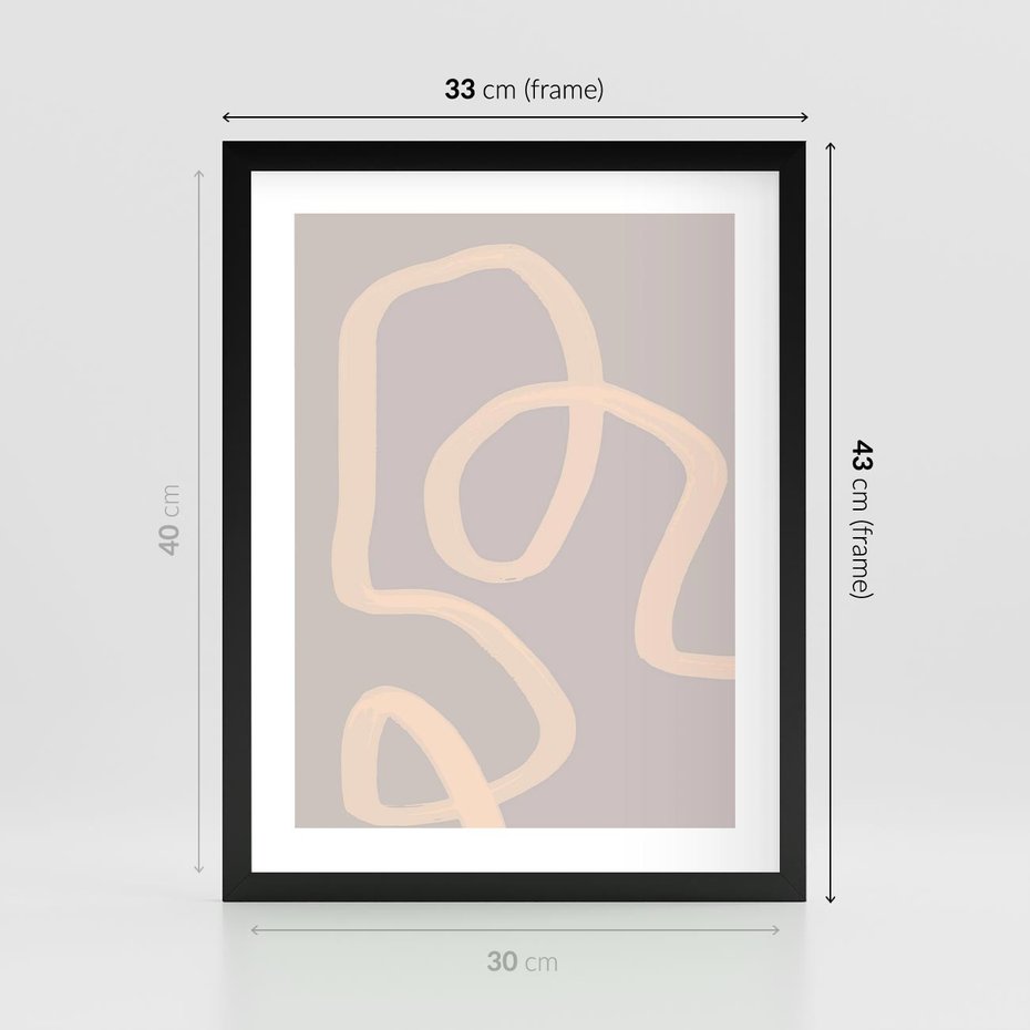 Plakat w ramie 30x40 - Nowoczesne Odbicia - minimalistyczny obraz, nowoczesny - rama czarna