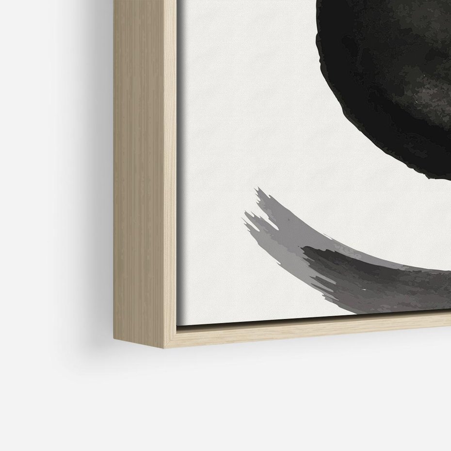 Obraz w ramie 50x50 - Bezczasowe Echo - abstrakcyjne plamy okręgi, akwarelowe - rama drewno