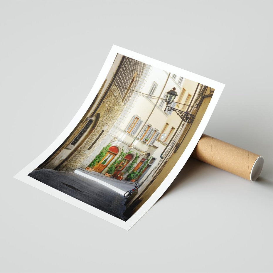 Plakat bez ramy 21x30 - Uliczka: perspektywa miejskiego krajobrazu - uliczka, perspektywa