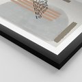Plakat w ramie 30x40 - Nowoczesna Abstrakcja: Delikatne Beże - abstrakcja, nowoczesna sztuka - rama czarna