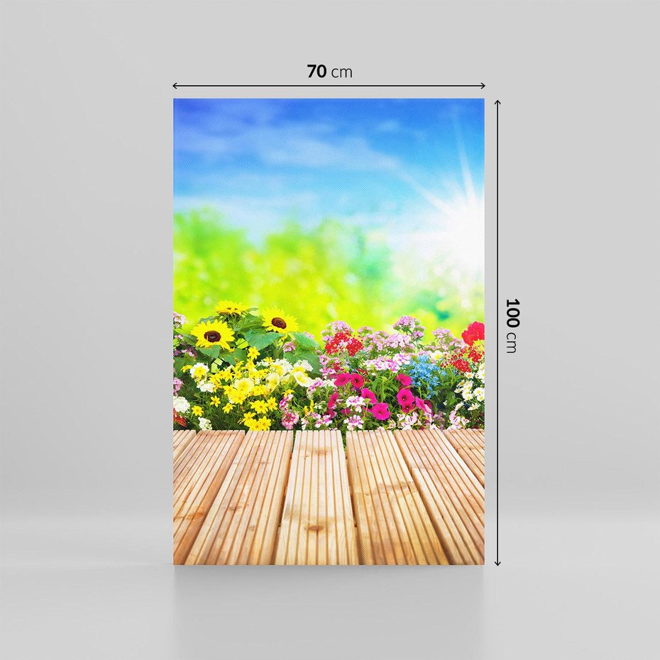 Obraz na płótnie 70x100 - Energiczny ogród - kwiaty, ogród