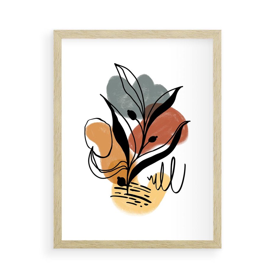 Plakat w ramie 50x70 - Rozkwitające Abstrakcje - abstrakcja, sztuka nowoczesna - rama drewno