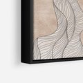 Obraz w ramie 70x50 - Symfonia uczuć i kształtów - delikatna kompozycja, falujące linie - rama czarna