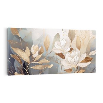 Obraz na płótnie 120x60 - Ekspresjonistyczny deszcz uczuć - grafika, złote kwiaty