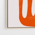 Obraz w ramie 50x50 - Eksploracja Nowego Światła - abstrakcyjna pomarańczowa forma, minimalizm - rama drewno