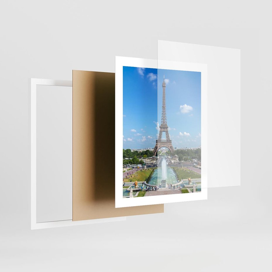 Plakat w ramie 40x50 - Wieża Eiffla - Eiffla, Paryż - rama biała