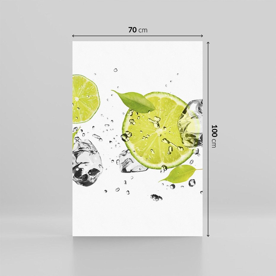 Obraz na płótnie 70x100 - Ekscentryczne limonki z wodą - limonki, woda