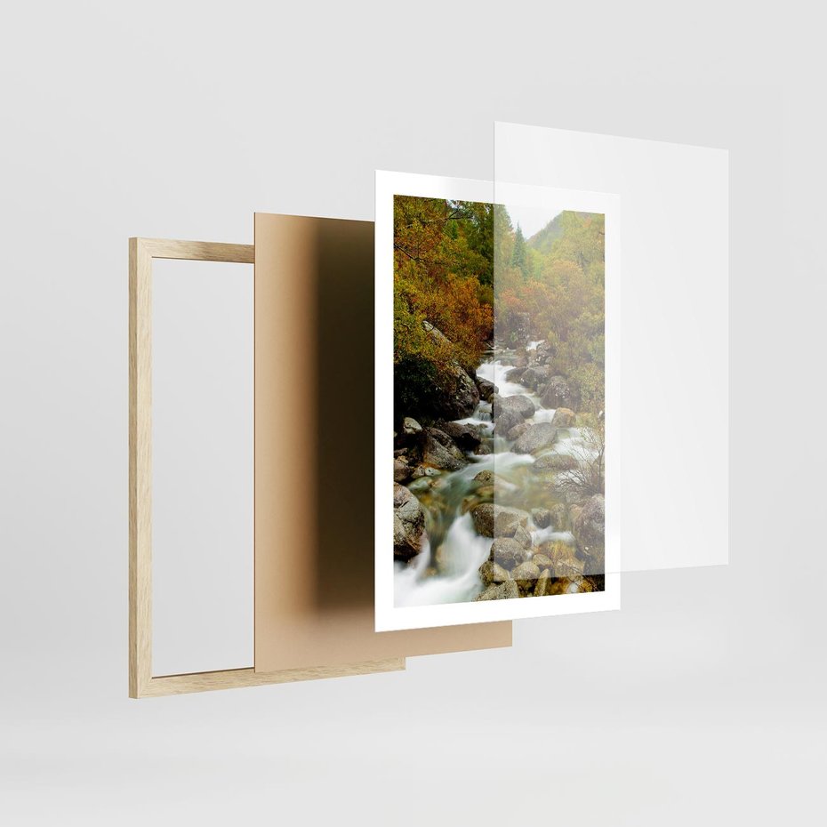 Plakat w ramie 50x70 - Śpiew Strumienia - strumień, górski - rama drewno