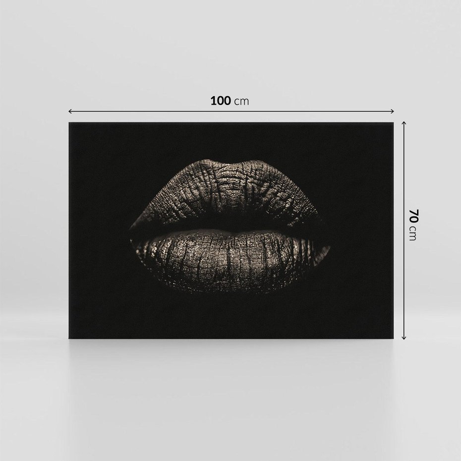Obraz na płótnie 100x70 - Usta Czarno-Białe - usta, czarno