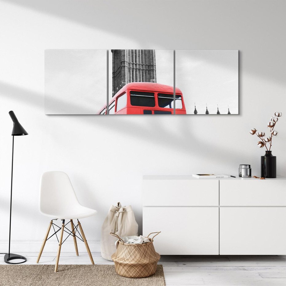 Obraz na płótnie 150x50 - Autobusy w tętniącym życiem Londynie - Londyn, autobus
