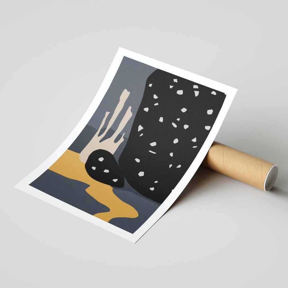 Plakat bez ramy 40x50 - Formy Szarości - ciemny, mroczny plakat