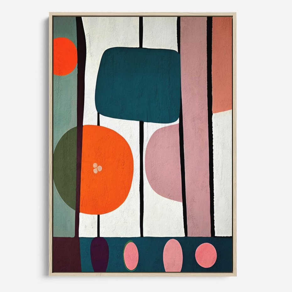 Obraz w ramie 70x100 - Migotliwa Aura Serca - abstrakcyjny obraz olejny, dziwne formy - rama drewno