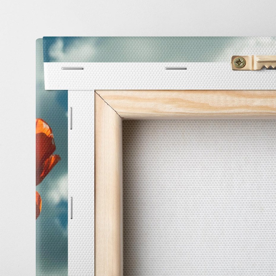 Obraz na płótnie 30x30 - Kwiaty pod niebem: piękno natury - kwiaty, niebo