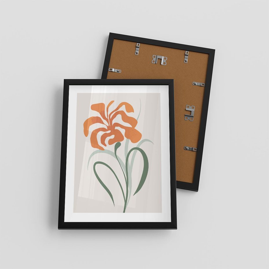 Plakat w ramie 30x40 - Kwiatowe Harmonie - kwiat, sztuka nowoczesna - rama czarna