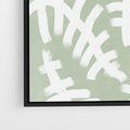 Obraz w ramie 50x50 - Oaza Zieleni - zielona abstrakcja, zgaszona zieleń - rama czarna