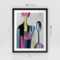 Plakat w ramie 40x50 - Wnętrza Kształtów - abstrakcyjna sztuka, nowoczesny obraz - rama czarna