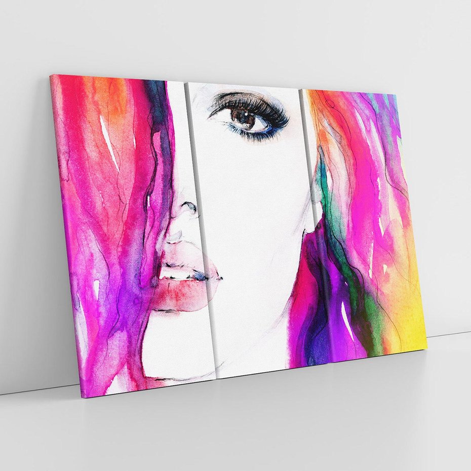 Obraz na płótnie 120x80 - Kobieta Twarz Abstrakcja - kobieta, twarz
