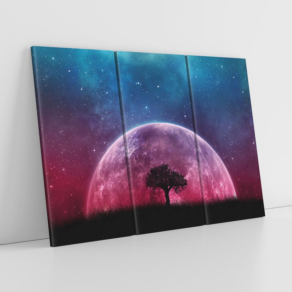 Obraz na płótnie 120x80 - Tajemnicza obecność kosmosu - księżyc, kosmos