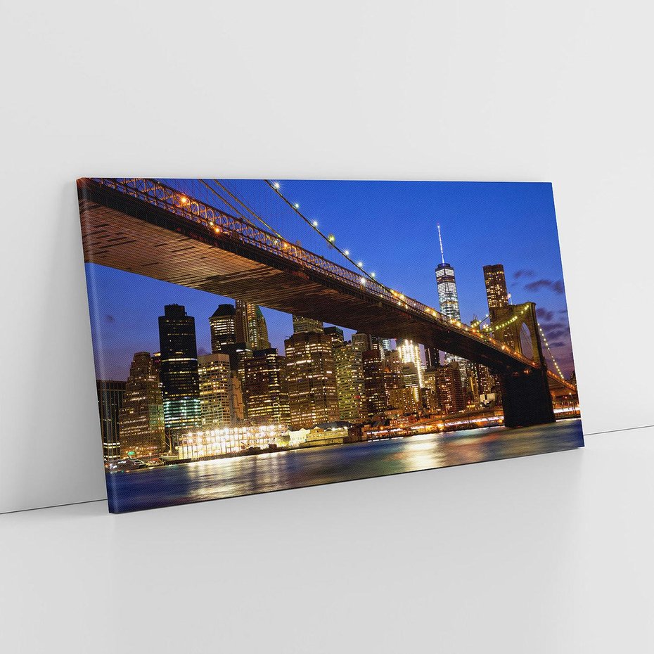 Obraz na płótnie 100x50 - Nowojorski most w świetle nocy - most, Nowy Jork