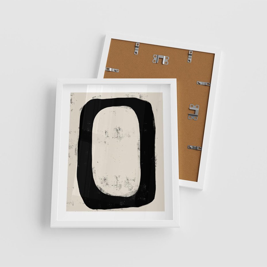 Plakat w ramie 40x50 - Wnętrza Kształtów - abstrakcja, minimalizm - rama biała