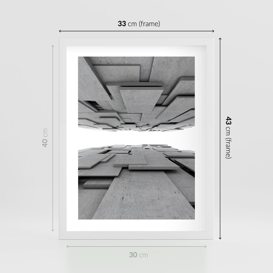 Plakat w ramie 30x40 - Architektura 3D - architektura, 3D - rama biała