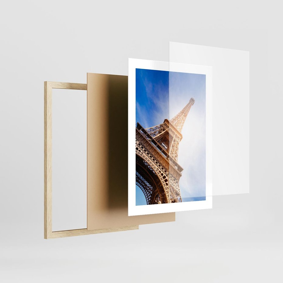 Plakat w ramie 30x40 - Eiffla - ikona Paryża - Eiffla, Paryż - rama drewno