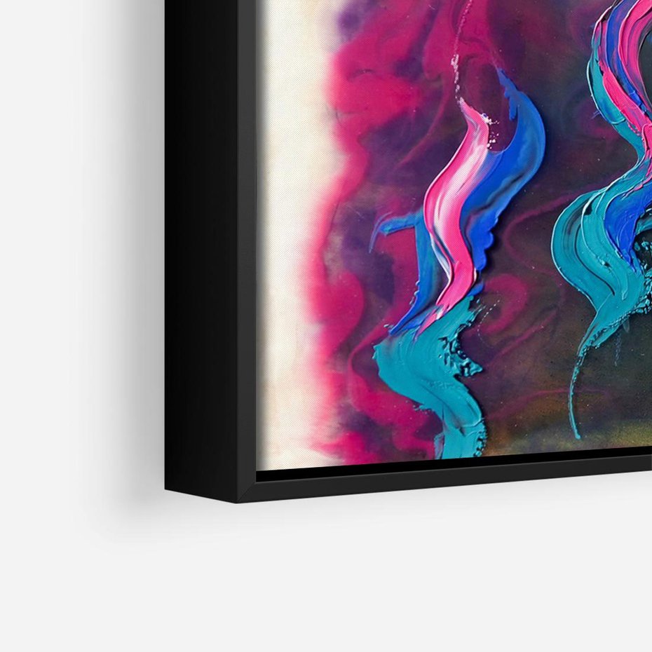 Obraz w ramie 70x50 - Bujna Ekspresja - grafika komputerowa, przypomina obraz olejny - rama czarna