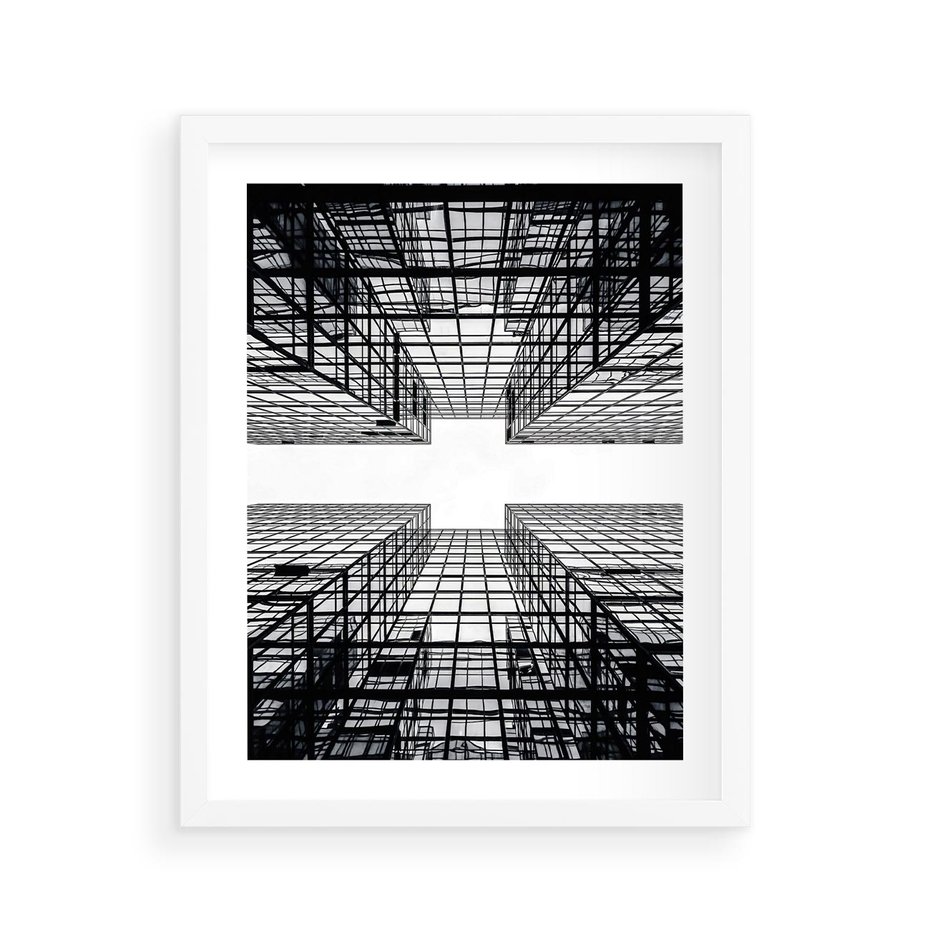 Plakat w ramie 40x50 - Czar i Wielkość - wieżowce, architektura - rama biała