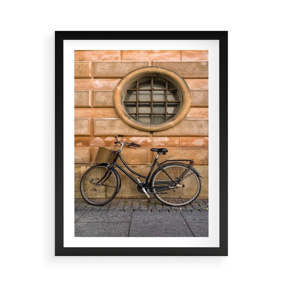 Plakat w ramie 50x70 - Holenderska Ikona - rower, Holandia - rama czarna
