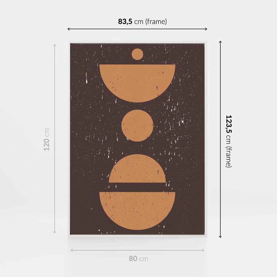 Obraz w ramie 80x120 - Impulsy Przestrzeni - mid century styl, nowoczesna grafika - rama biała