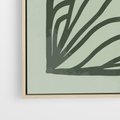 Obraz w ramie 70x100 - Zielonkawy Uścisk Natury - abstrakcyjny zielony motyw, skandynawski design - rama drewno